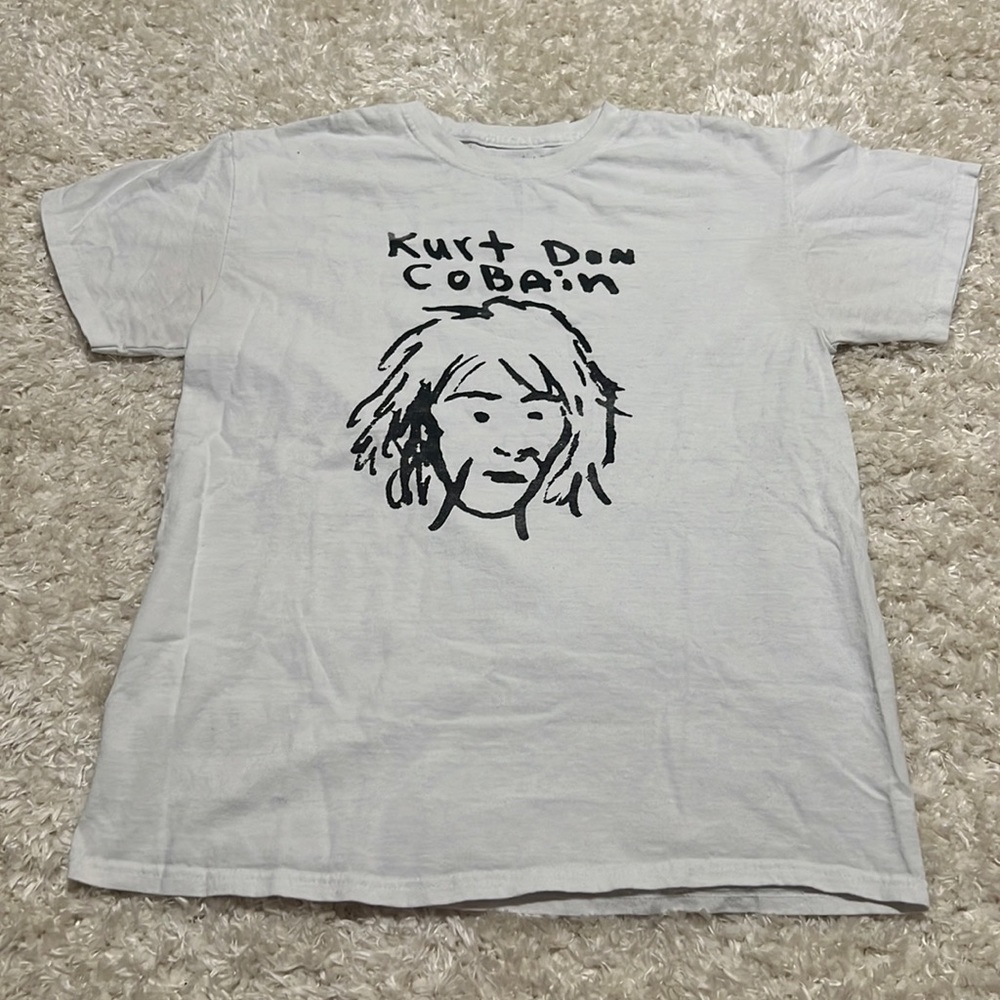 kurt cobain drawing band tee